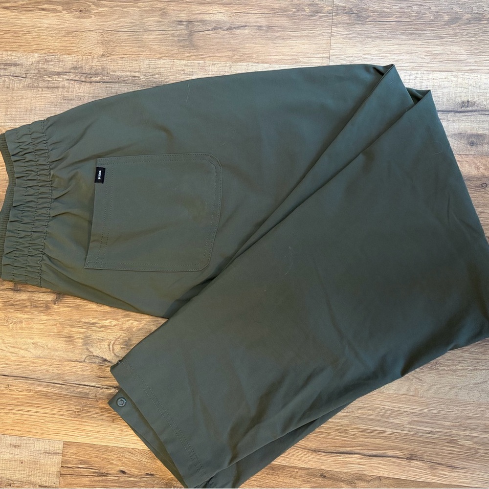 Prana Olive Green Elastic-Waist Jogger Pants